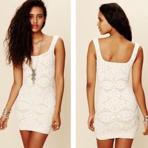 Free People | Cream Lace Slip Dress